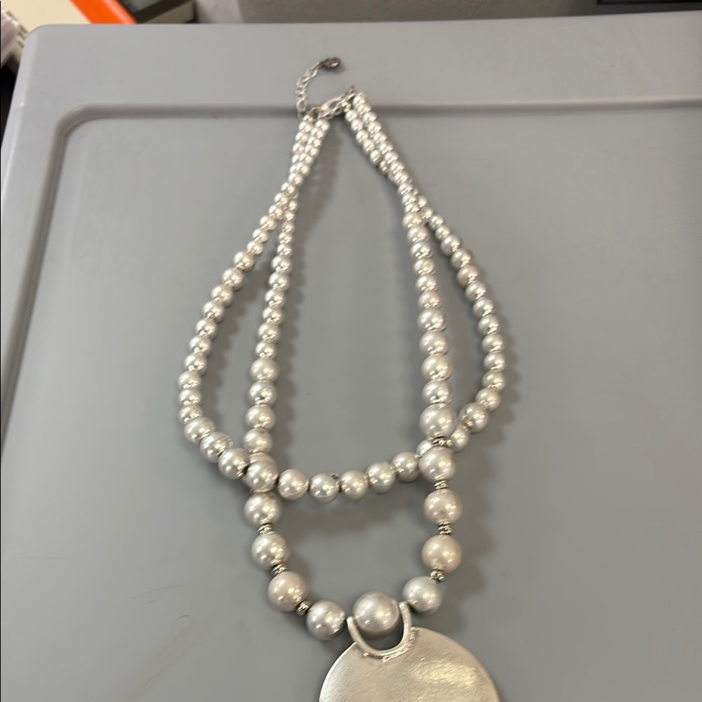 Elegant Silver two strand Necklace 1946- NWOT